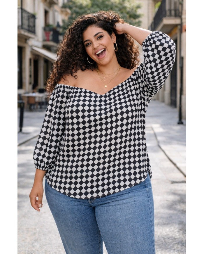 BLUSA GASA ROMBO  - Estilo y Comodidad para el Verano