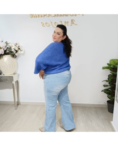 Vaquero Cremallera Cruzada Pata Ancha 077 - Estilo y Comodidad