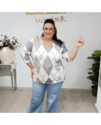 Jersey Angorina Rombos - Elegancia y Confort para el Invierno