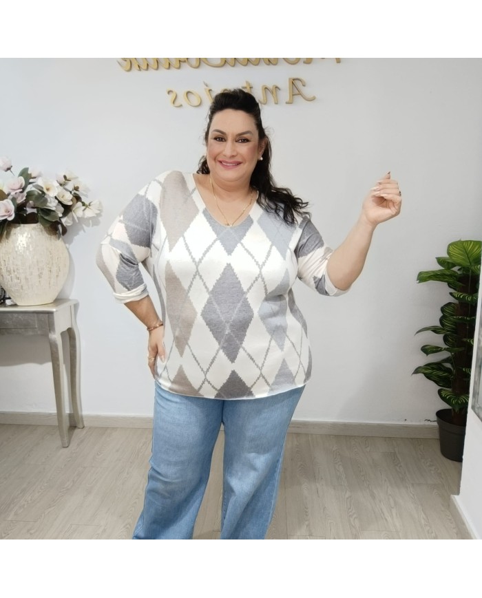 Jersey Angorina Rombos - Elegancia y Confort para el Invierno