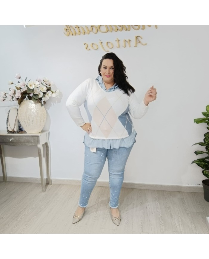 Jersey Angorina Pico Rombo | Elegancia y Confort