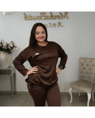 Sudadera Oversize con Bolsillo Solapa y Jareta | Marrón Chocolate y Más Colores