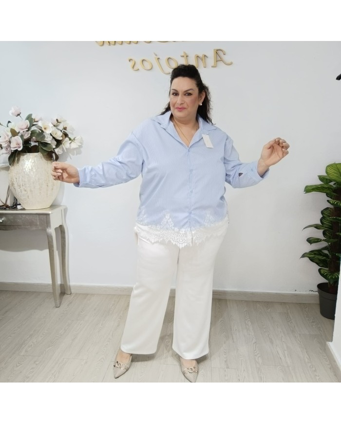 Camisa de Raya Puntilla | Estilo y Elegancia para Cualquier Ocasión