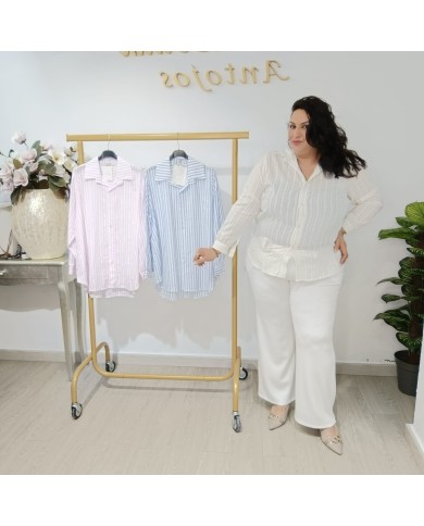 Camisa de Rayas Vainica - Estilo y Comodidad