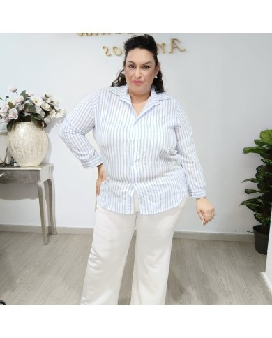 Camisa de Rayas Vainica - Estilo y Comodidad