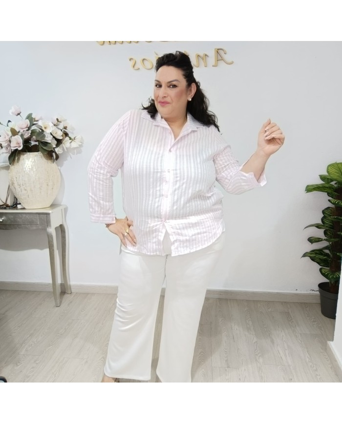 Camisa de Rayas Vainica - Estilo y Comodidad