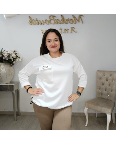 Sudadera Oversize con Bolsillo Solapa y Jareta | Marrón Chocolate y Más Colores