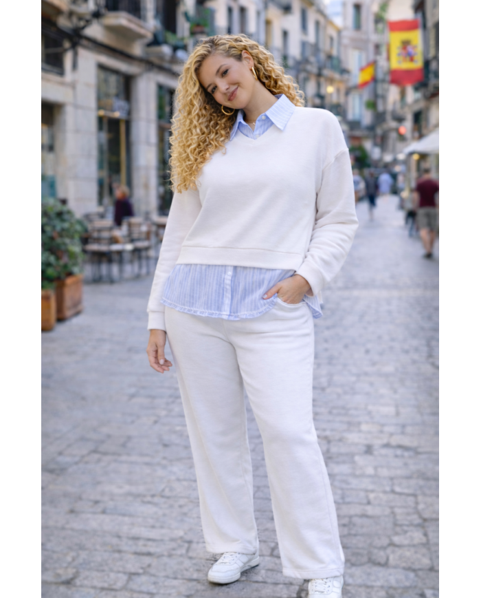 Conjunto para Mujer "Argelina" - Cuello y Bajera Elegante