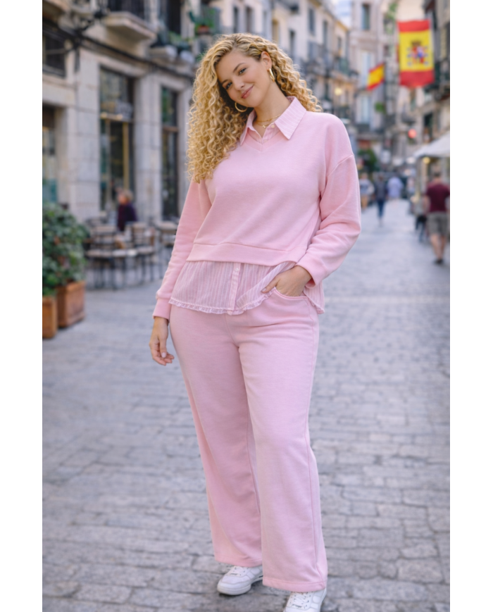 Conjunto para Mujer "Argelina" - Cuello y Bajera Elegante