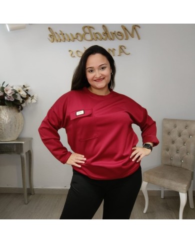 Sudadera Oversize con Bolsillo Solapa y Jareta | Marrón Chocolate y Más Colores