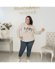 Sudadera Oversize Estampado Love to be Wild | Leopardo Blanco/Negro