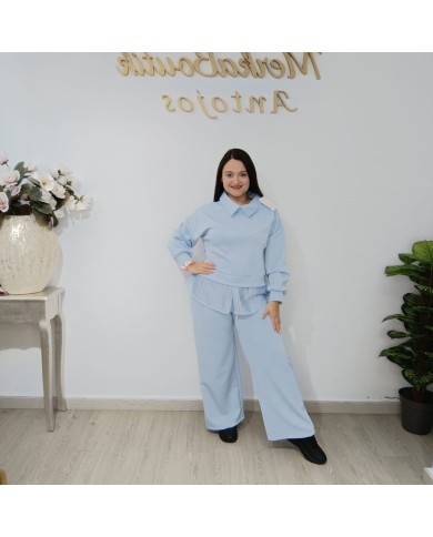 Conjunto para Mujer "Argelina" - Cuello y Bajera Elegante