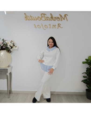 Conjunto para Mujer "Argelina" - Cuello y Bajera Elegante