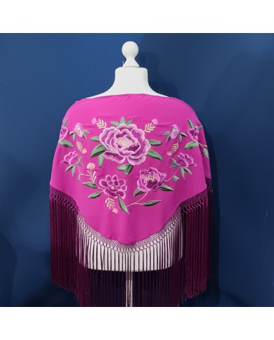 Mantón Flamenca Candela Fucsia - Elegancia y Tradición