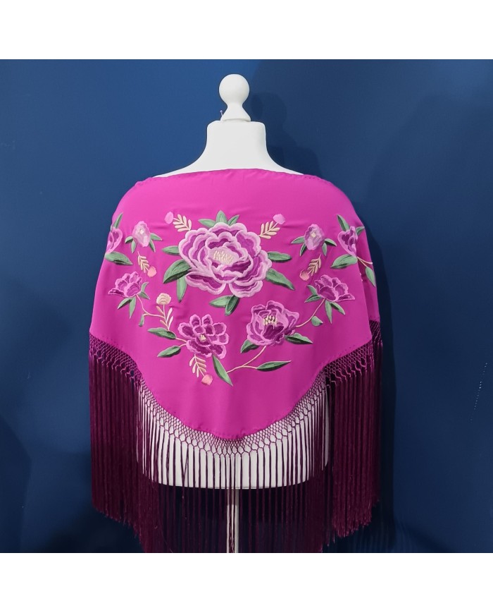 Mantón Flamenca Candela Fucsia - Elegancia y Tradición
