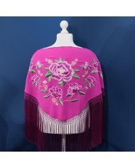 Mantón Flamenca Candela Fucsia - Elegancia y Tradición