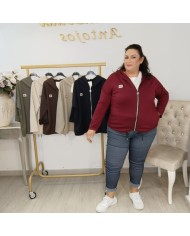 Sudadera Cremallera Oversize con Capucha | Bajo Ajustable | Beige y Más Colores