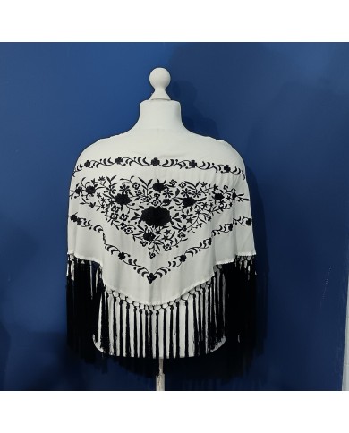 Mantón Flamenca Vera Fleco negro - Elegancia y Tradición