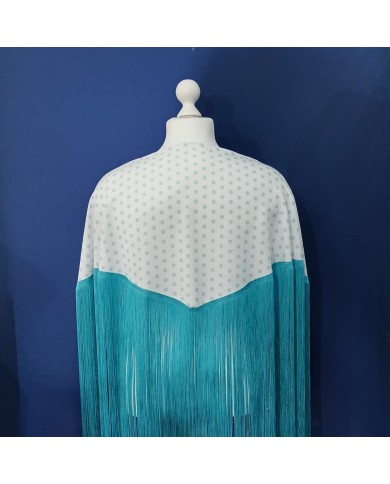 Compra MANTON TURQUESA LUNAR - Elegancia y Estilo Flamenco