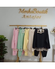 Conjunto Bombacho Cuello Cuadro | Moda Infantil Elegante