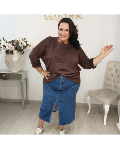 Sudadera Oversize Letras Relieve 3D | Burdeos y Más Colores | Estilo Vintage