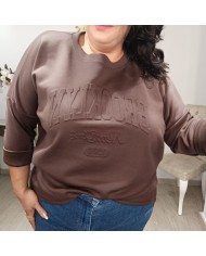 Sudadera Oversize Letras Relieve 3D | Burdeos y Más Colores | Estilo Vintage