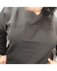 Sudadera Oversize Letras Relieve 3D | Burdeos y Más Colores | Estilo Vintage