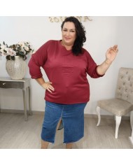 Sudadera Oversize Letras Relieve 3D | Burdeos y Más Colores | Estilo Vintage