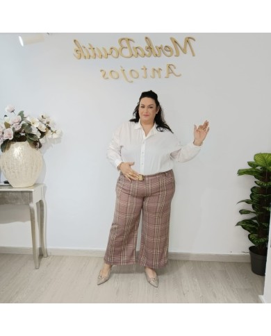 Pantalón Cuadro Pata Ancha Daniela | Elegancia y Estilo
