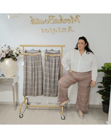 Pantalón Cuadro Pata Ancha Daniela | Elegancia y Estilo