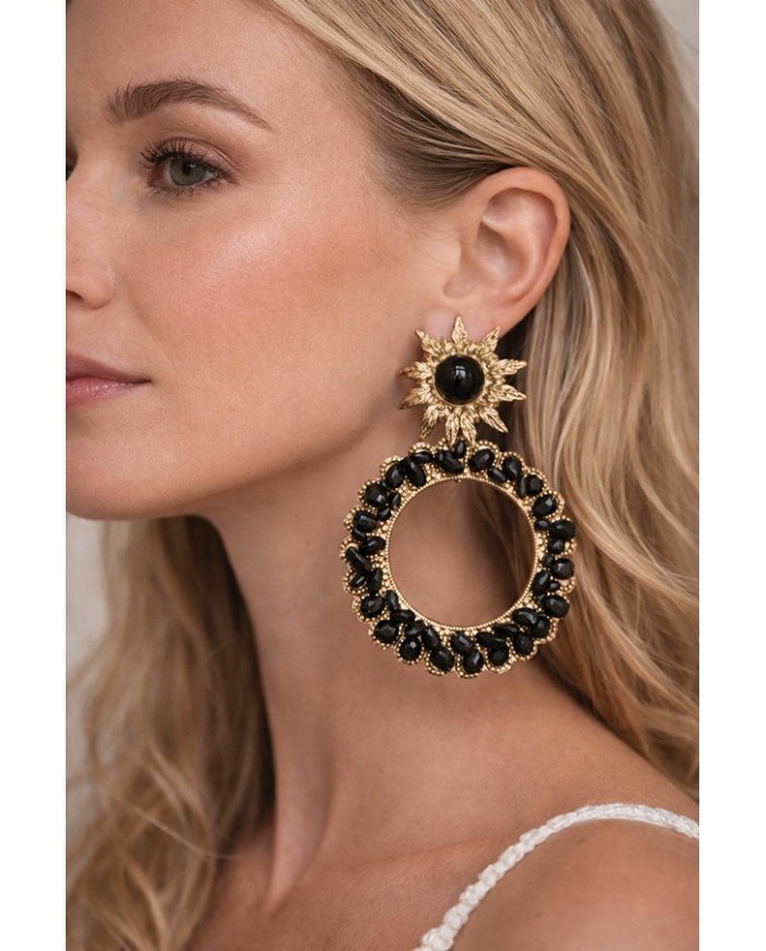 Pendientes Flamenca Girasol - Elegancia y Tradición Flamenca