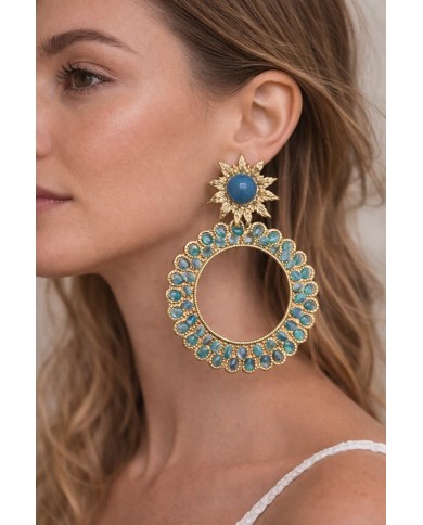 Pendientes Flamenca Girasol - Elegancia y Tradición Flamenca