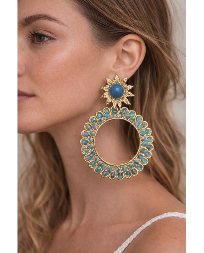 Pendientes Flamenca Girasol - Elegancia y Tradición Flamenca