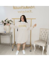 Vestido Túnica Oversize Cuello Camisero | Felpa 'Amour' Azul y Más Colores