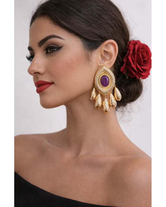 Pendiente Flamenca Ojo de Gato | Elegancia y Tradición