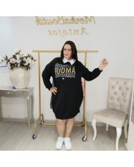 Vestido Túnica Oversize Cuello Camisero | Felpa 'Amour' Azul y Más Colores