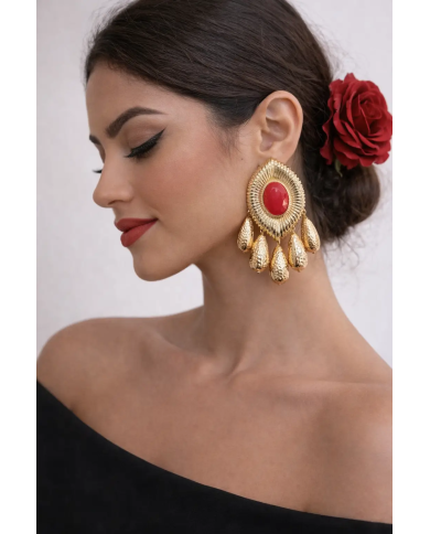 Pendiente Flamenca Ojo de Gato | Elegancia y Tradición