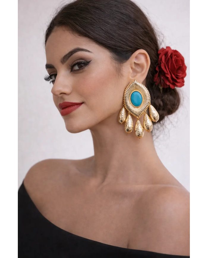Pendiente Flamenca Ojo de Gato | Elegancia y Tradición