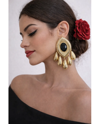 Pendiente Flamenca Ojo de Gato | Elegancia y Tradición