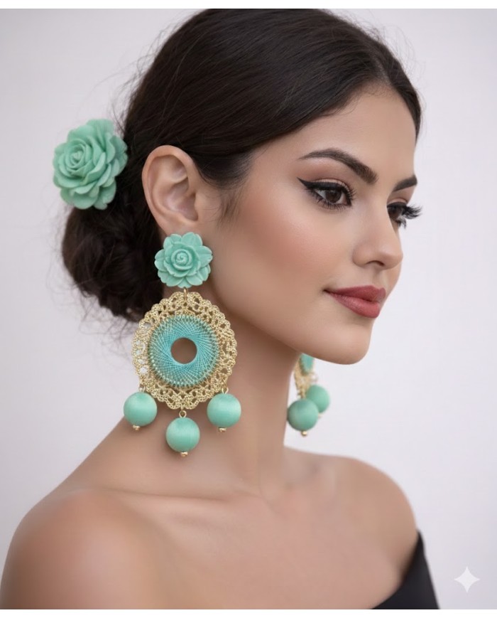 Pendiente Flamenca Bolillos - Elegancia y Tradición Flamenca
