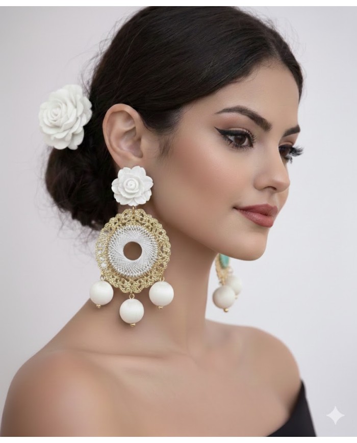 Pendiente Flamenca Bolillos - Elegancia y Tradición Flamenca