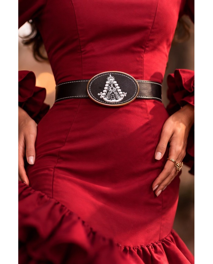 Cinturón Flamenco Virgen del Rocío Bordado - Elegancia Artesanal
