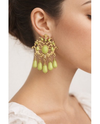 Pendiente Flamenca Coral Alcalá | Elegancia y Tradición