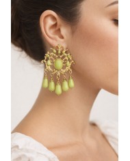 Pendiente Flamenca Coral Alcalá | Elegancia y Tradición