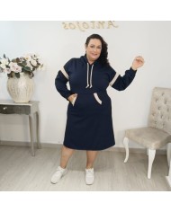 Vestido Sudadera Deportivo Capucha y Bolsillo Canguro | Azul Marino y Más Colores