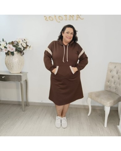 Vestido Sudadera Deportivo Capucha y Bolsillo Canguro | Azul Marino y Más Colores