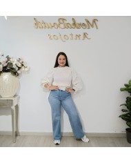 Compra Pantalón Vaquero pata ancha Tania 450 - Estilo y Comodidad