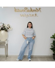 Vaquero Cremallera Cruzada Pata Ancha 077 - Estilo y Comodidad