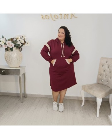 Vestido Sudadera Deportivo Capucha y Bolsillo Canguro | Azul Marino y Más Colores