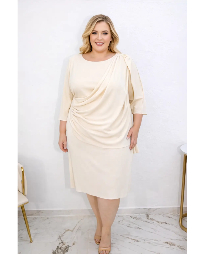 Vestido midi crespón Almería elegante | Moda curvy mujer
